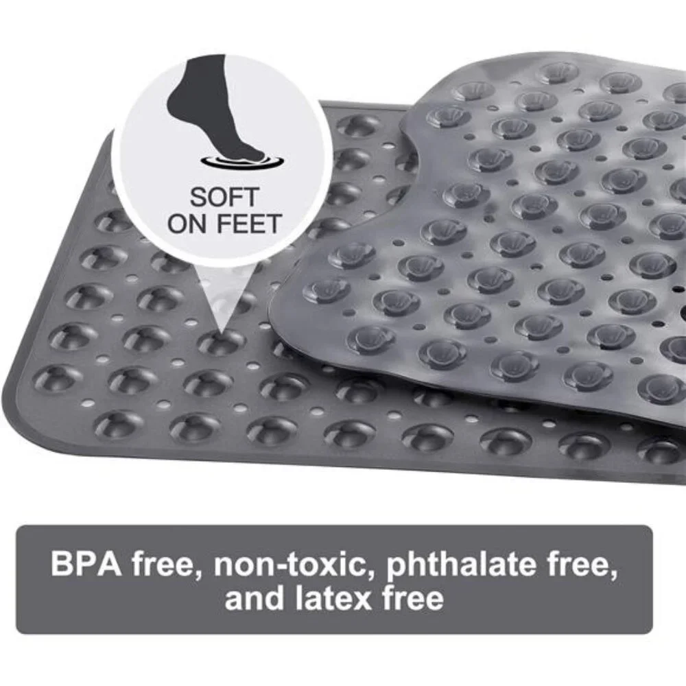 Bath and Shower Safety Mats 40x16 inch, Non Slip with Suction Cups